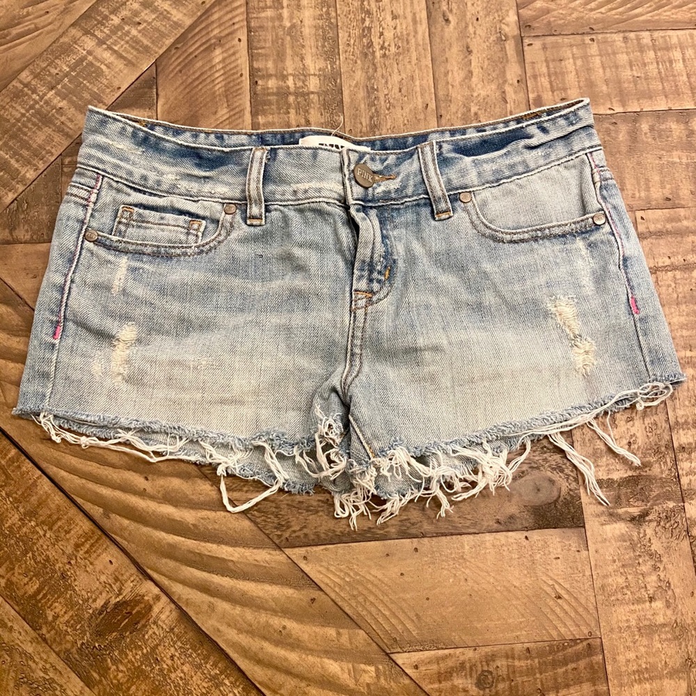 PINK Victoria Secret ripped jean shorts